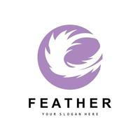 Feder Logo, Tier Flügel Design, Vektor Symbol Vorlage einfach