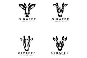 giraff logotyp design, giraff huvud vektor silhuett, hög nacke djur, Zoo, tatuering illustration, produkt varumärke