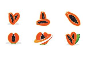 papaya logotyp design, vitamin frukt vektor, frukt produkt varumärke illustration ikon vektor