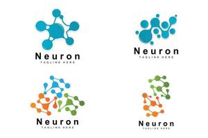 neuron logo design vektor nervenzelle illustration molekulare dna gesundheitsmarke