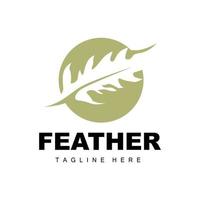 Feder Logo, abstrakt einfach Feder Design, Flügel Feder Vektor, Bleistift Schreibwaren, einfach Symbol vektor