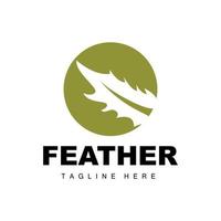 Feder Logo, abstrakt einfach Feder Design, Flügel Feder Vektor, Bleistift Schreibwaren, einfach Symbol vektor