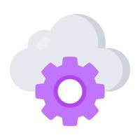 konzeptionelle flache Design-Ikone der Cloud-Einstellung vektor