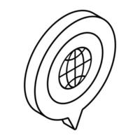 modern design ikon av global chatt vektor