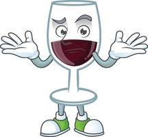 rot Glas von Wein Karikatur Charakter Stil vektor