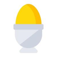 kokt ägg ikon, redigerbar vektor
