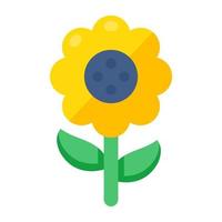Vektor Design von Sonnenblume, eben Symbol