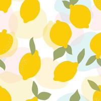 sömlös mönster. modern tapet design. hand dragen gul citroner på en pastell bakgrund. vektor design för papper, omslag, tyg, interiör dekor, omslag och Mer