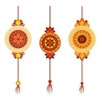 Satz von Rakhi, Raksha Bandhan, Hindu-Feier Indien Festival Kultur Tradition vektor