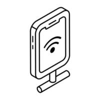 ein farbig Design Symbol von Handy, Mobiltelefon W-lan vektor