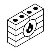 ett redigerbar design ikon av brandvägg vektor