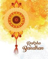 Grußkarte mit dekorativem Rakhi für Raksha Bandhan vektor