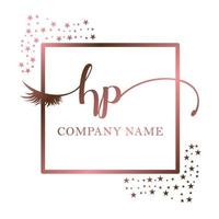 Initiale Logo hp Handschrift Frauen Wimper bilden kosmetisch Hochzeit modern Prämie vektor