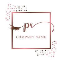 Initiale Logo px Handschrift Frauen Wimper bilden kosmetisch Hochzeit modern Prämie vektor