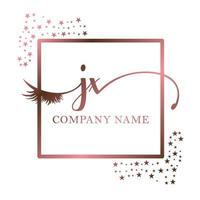 Initiale Logo jx Handschrift Frauen Wimper bilden kosmetisch Hochzeit modern Prämie vektor