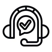 Headset Garantie Symbol Gliederung Vektor. Zertifikat Karte vektor