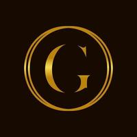 elegant Initiale G golden Kreis Logo vektor