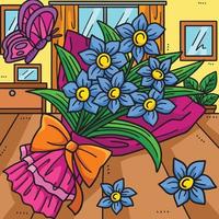 Frühling Blume Strauß farbig Karikatur Illustration vektor