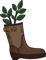 Frühling Stiefel Pflanzer Karikatur farbig Clip Art vektor