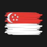 Bürste Vektor der Singapur-Flagge