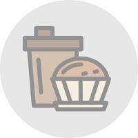 Kaffee-Muffin-Vektor-Icon-Design vektor