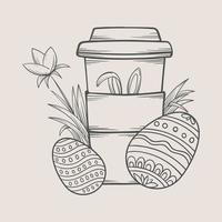 Kaffee und Ostern Vektor Illustration