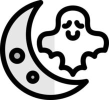 Halloween-Mond-Vektor-Icon-Design vektor