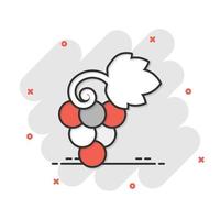 Traubenfrüchte-Schild-Symbol im Comic-Stil. Weinreben-Vektor-Cartoon-Illustration auf weißem, isoliertem Hintergrund. Weintrauben Geschäftskonzept Splash-Effekt. vektor