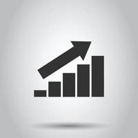 Diagrammdiagramm-Symbol im flachen Stil. Pfeil wächst Vektorillustration auf weißem, isoliertem Hintergrund. Analyse Geschäftskonzept. vektor