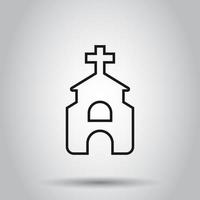 kyrka ikon i platt stil. kapell vektor illustration på isolerat bakgrund. religiös byggnad företag begrepp.