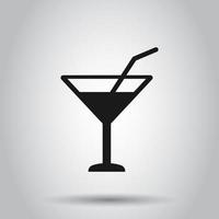 Alkohol Cocktail Symbol im eben Stil. trinken Glas Vektor Illustration auf isoliert Hintergrund. Martini Flüssigkeit Geschäft Konzept.