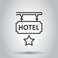 Hotel 1 Sternzeichen Symbol im flachen Stil. Inn-Vektor-Illustration auf weißem Hintergrund isoliert. Geschäftskonzept für Hostelzimmerinformationen. vektor