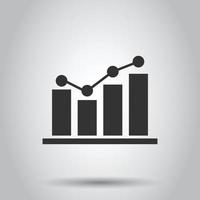 wachsendes Balkendiagramm-Symbol im flachen Stil. Erhöhen Sie die Pfeilvektorillustration auf weißem Hintergrund. Infografik Fortschritt Geschäftskonzept. vektor