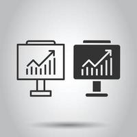 Wachstumsdiagramm-Symbol im flachen Stil. Finanzdiagramm-Vektorillustration auf weißem getrenntem Hintergrund. Pfeil nach oben Geschäftskonzept. vektor