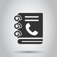adress telefon bok ikon i platt stil. telefon anteckningsbok vektor illustration på vit isolerat bakgrund. hotline Kontakt företag begrepp.
