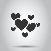 hjärta ikon i platt stil. kärlek vektor illustration på vit isolerat bakgrund. romantisk företag begrepp.