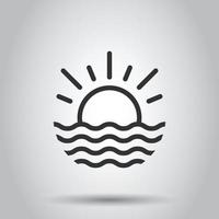 Sonnensymbol im flachen Stil. Sonnenlichtzeichen-Vektorillustration auf weißem lokalisiertem Hintergrund. Tageslicht Geschäftskonzept. vektor