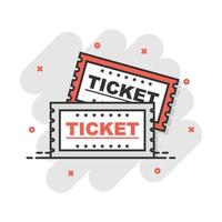 Cartoon-Ticket-Symbol im Comic-Stil. ein Illustrationspiktogramm zugeben. zugeben, ein Spritzer Geschäftskonzept. vektor