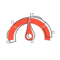 meter instrumentbräda ikon i komisk stil. kreditera Göra indikator nivå vektor tecknad serie illustration piktogram. mätare med mäta skala företag begrepp stänk effekt.