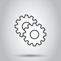 redskap vektor ikon i platt stil. kugge hjul illustration på vit isolerat bakgrund. kugghjul kugghjul företag begrepp.