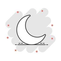 vektor tecknad serie nattetid måne och stjärnor ikon i komisk stil. lunar natt begrepp illustration piktogram. måne företag stänk effekt begrepp.