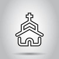 kyrka ikon i platt stil. kapell vektor illustration på isolerat bakgrund. religiös byggnad företag begrepp.