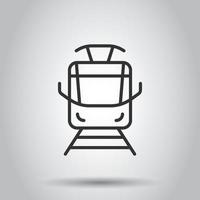 U-Bahn-Symbol im flachen Stil. Zug U-Bahn-Vektor-Illustration auf weißem Hintergrund isoliert. Geschäftskonzept für Eisenbahnfracht. vektor