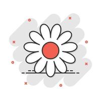 vektor tecknad serie kamomill blomma ikon i komisk stil. daisy begrepp illustration piktogram. kamomill företag stänk effekt begrepp.