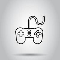 Joystick Zeichen Symbol im eben Stil. Gamepad Vektor Illustration auf isoliert Hintergrund. Spielen Konsole Regler Geschäft Konzept.