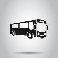 Schule Bus Symbol im eben Stil. Autobus Vektor Illustration auf isoliert Hintergrund. Trainer Transport Geschäft Konzept.