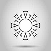 Sonnensymbol im flachen Stil. Sonnenlichtzeichen-Vektorillustration auf weißem lokalisiertem Hintergrund. Tageslicht Geschäftskonzept. vektor