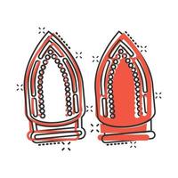 järn ikon i komisk stil. tvätt Utrustning tecknad serie vektor illustration på vit isolerat bakgrund. strykning stänk effekt företag begrepp.