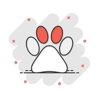 vektor tecknad serie Tass skriva ut ikon i komisk stil. hund, katt, Björn Tass tecken illustration piktogram. djur- fot företag stänk effekt begrepp.