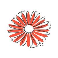 vektor tecknad serie kamomill blomma ikon i komisk stil. daisy begrepp illustration piktogram. kamomill företag stänk effekt begrepp.